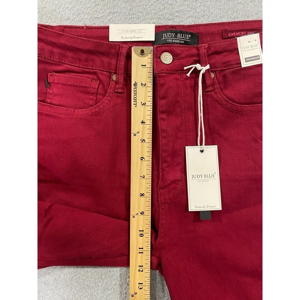 Judy Blue Jeans‎ Womens Size 11/30 Red Skinny Fit High Waist Tummy Control NWT - Picture 3 of 12